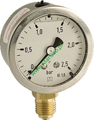 Manometr glicerynowy 0-25 bar fi 63mm 1/4
